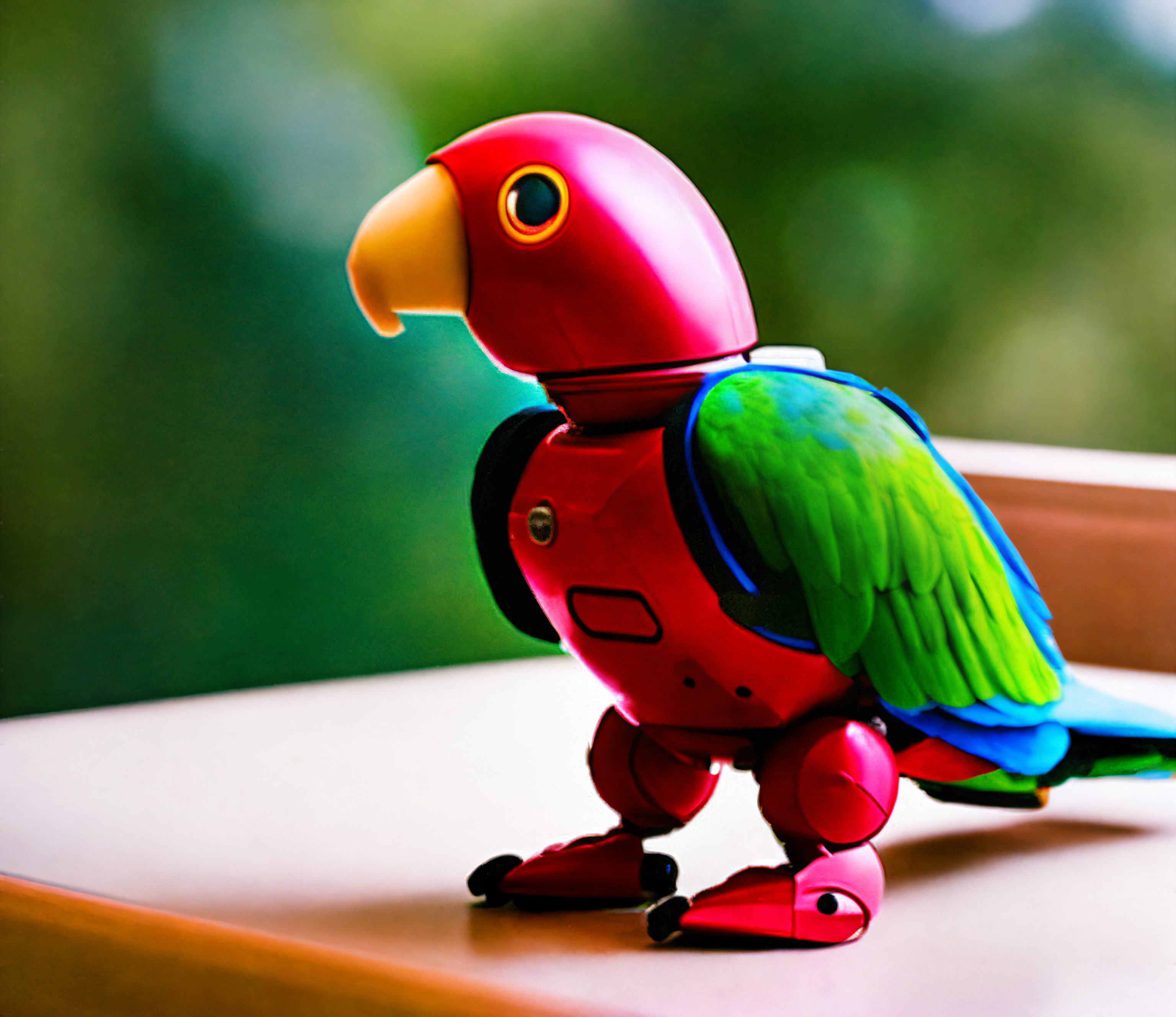 A robot parrot.